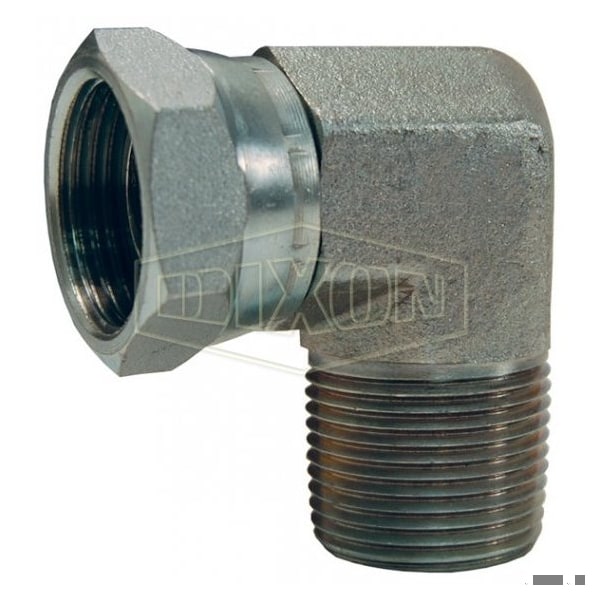 Dixon Swivel Nut Elbow, 3/4-14 Nominal, Female NPSM x MNPT, Steel, Domestic 1501-8-12 - main